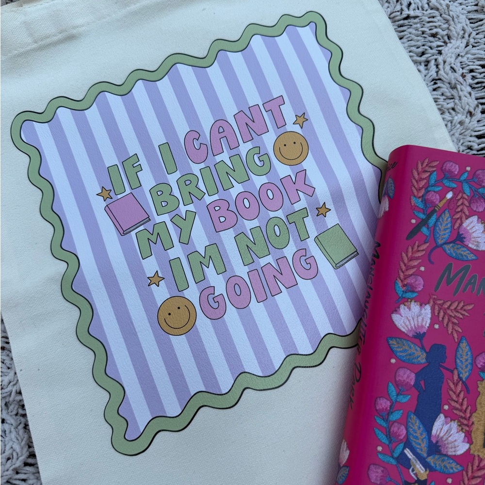 Striped Book Lover Tote Bag